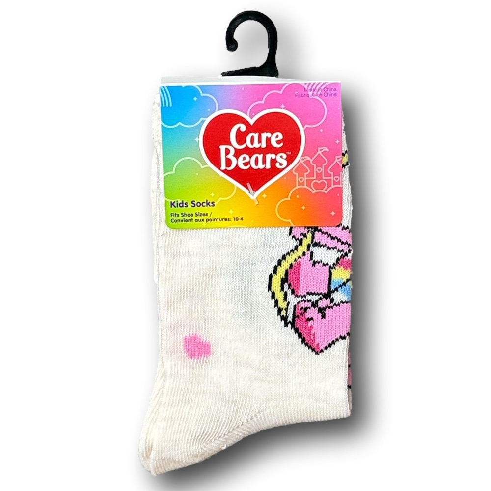 Kids Care Bears Cupid Cheer Bear Funny Novelty Crew Socks - NWT - Picture 2 of 2